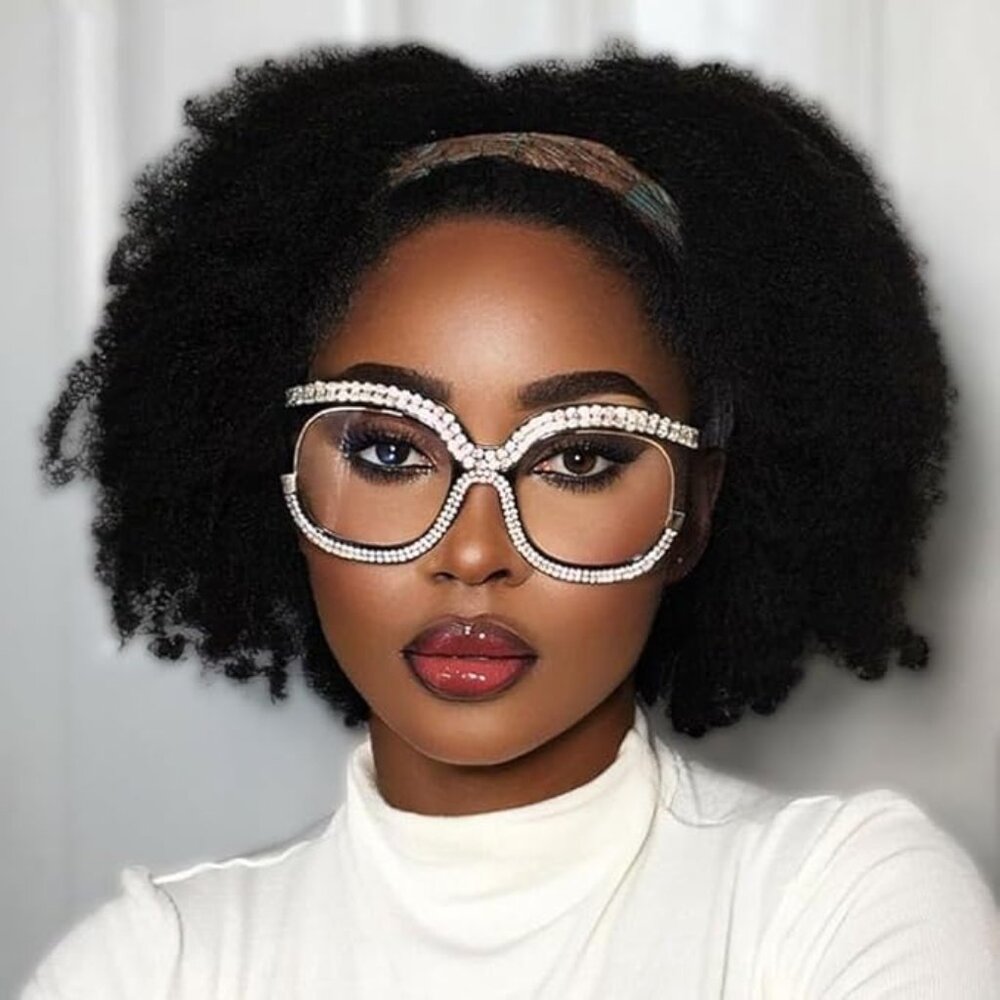 Clear Rhinestone Square Glasses - image 1